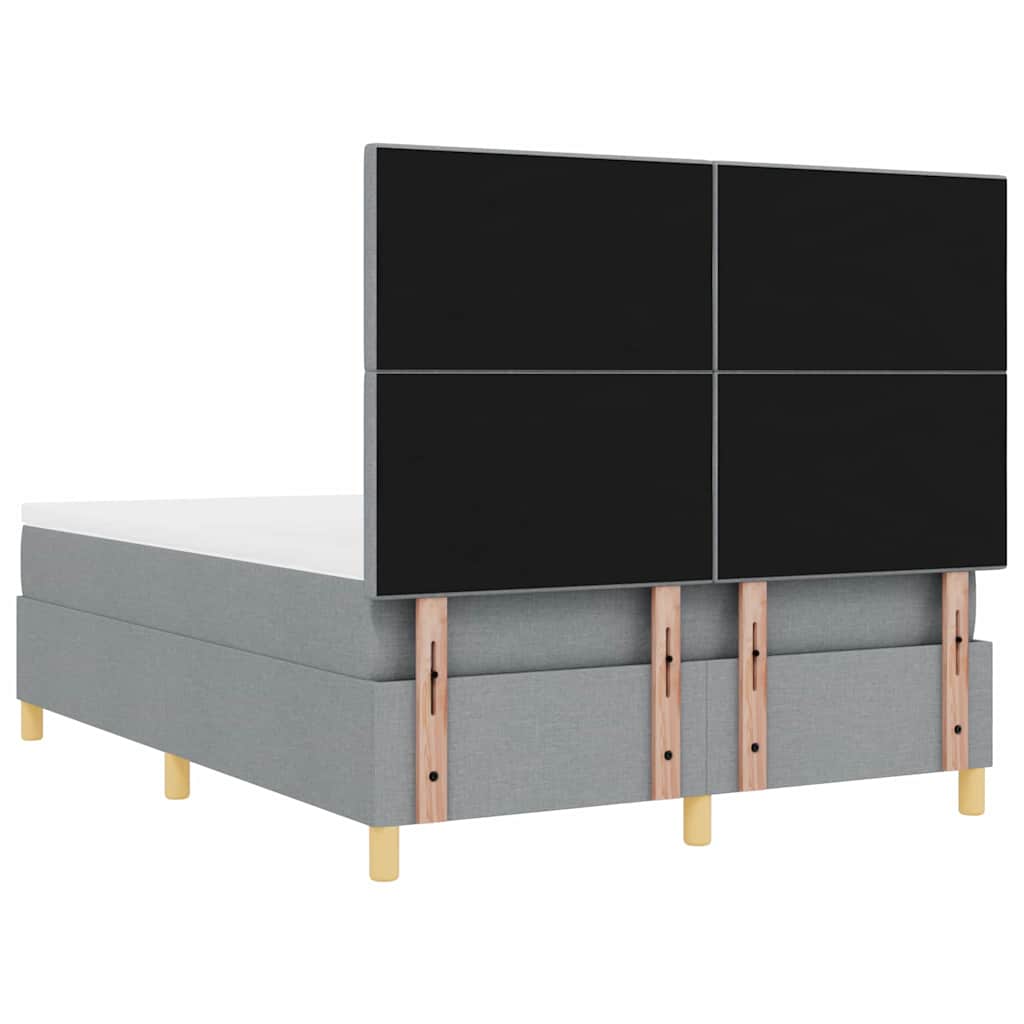 Krevet s opruga kutije Svijetlo siva 160 x 200 cm tkanina