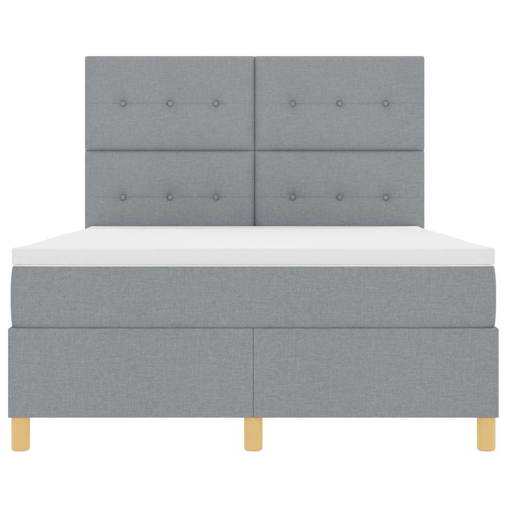 Krevet s opruga kutije Svijetlo siva 160 x 200 cm tkanina