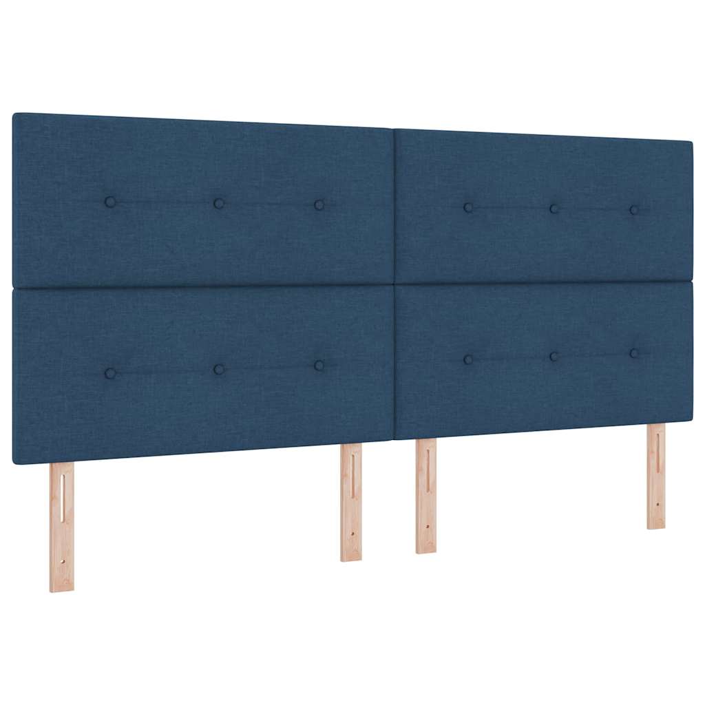 Krevet s opruga kutije s uzglavljem Plava 200 x 200 cm tkanina