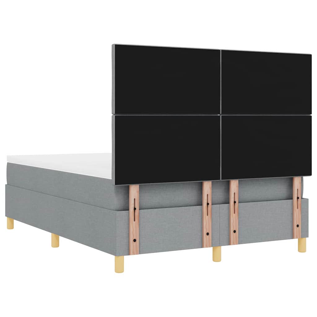 Krevet s opruga kutije Svijetlo siva 160 x 200 cm tkanina