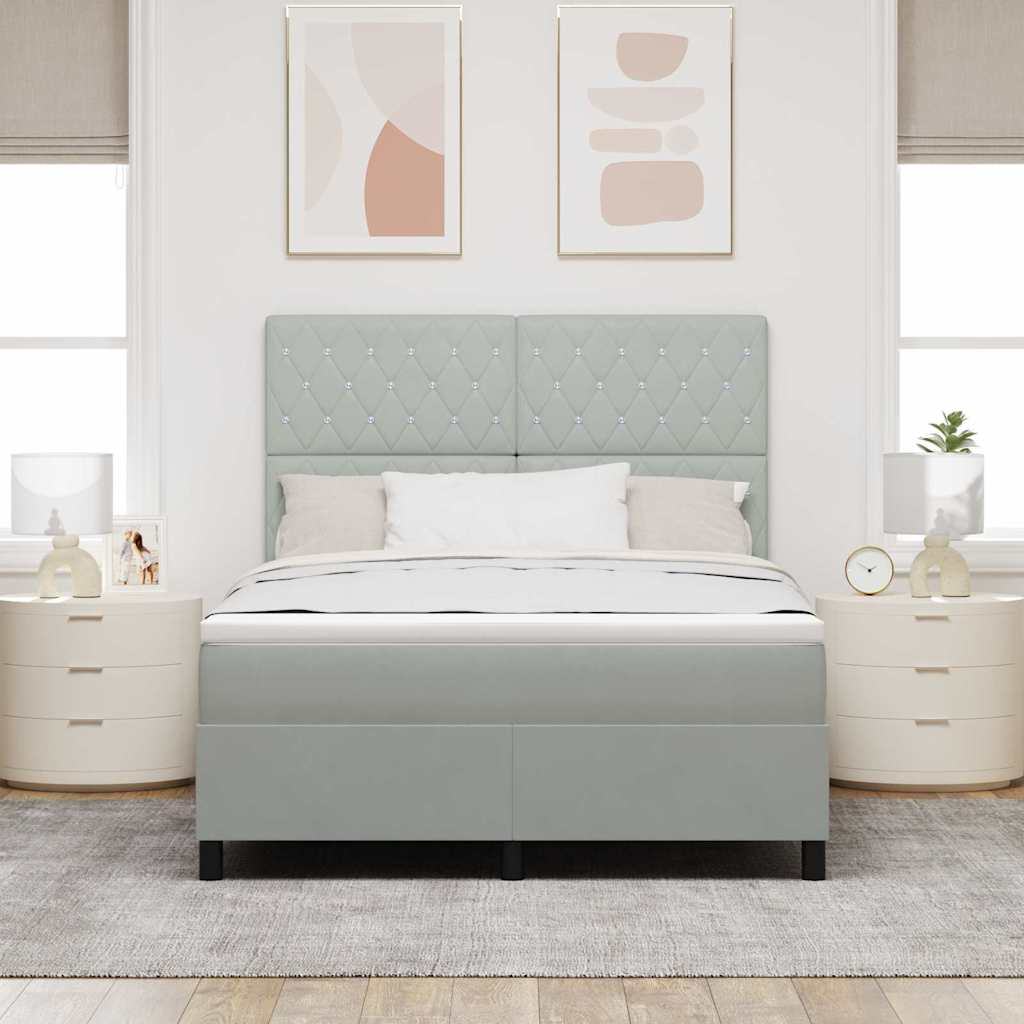 Krevet s opruga kutije Svijetlo siva 160 x 200 cm Baršun