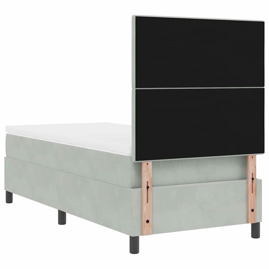 Krevet s opruga kutije Svijetlo siva 80 x 200 cm Baršun