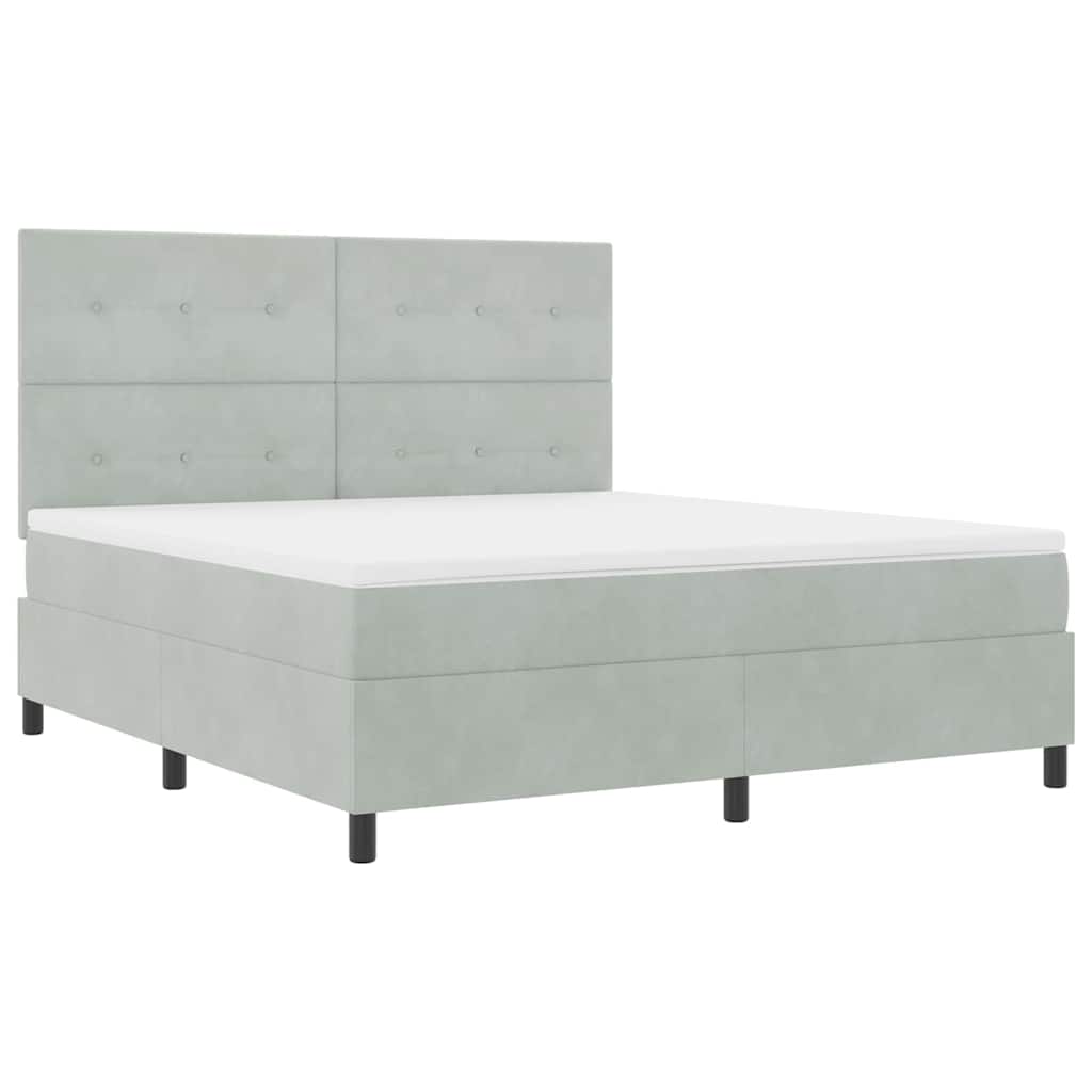 Krevet s opruga kutije Svijetlo siva 180 x 200 cm Baršun