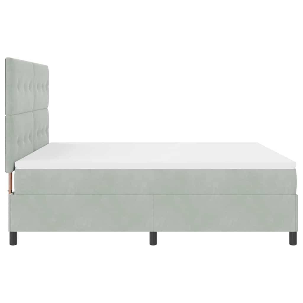 Krevet s opruga kutije Svijetlo siva 180 x 200 cm Baršun