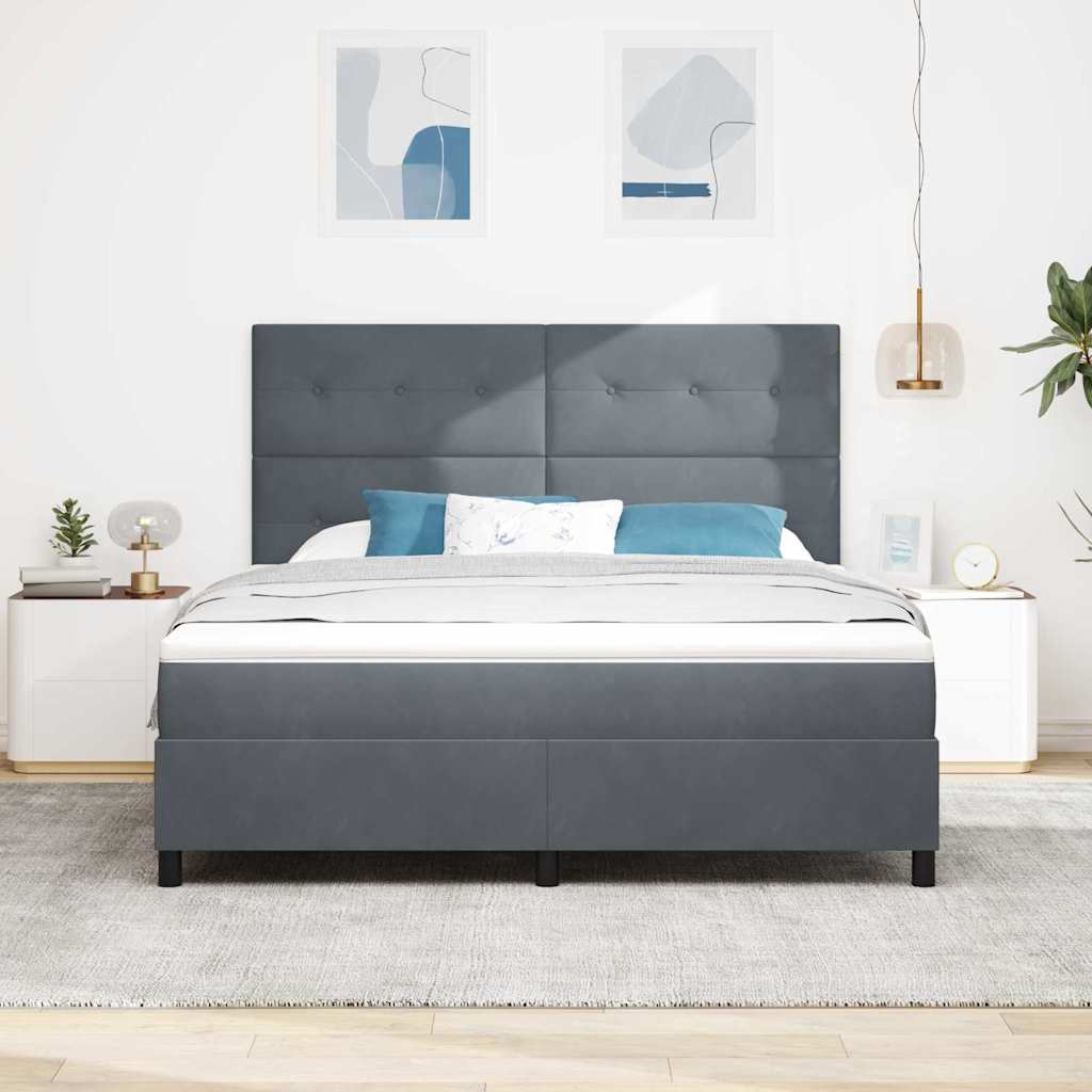 Krevet s opruga kutije Tamno siva 180 x 200 cm Baršun