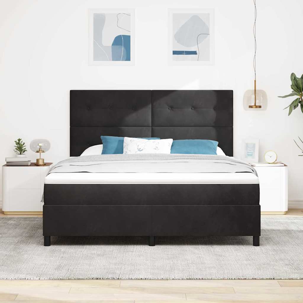 Krevet s opruga kutije s madracem Crna 180 x 200 cm Baršun