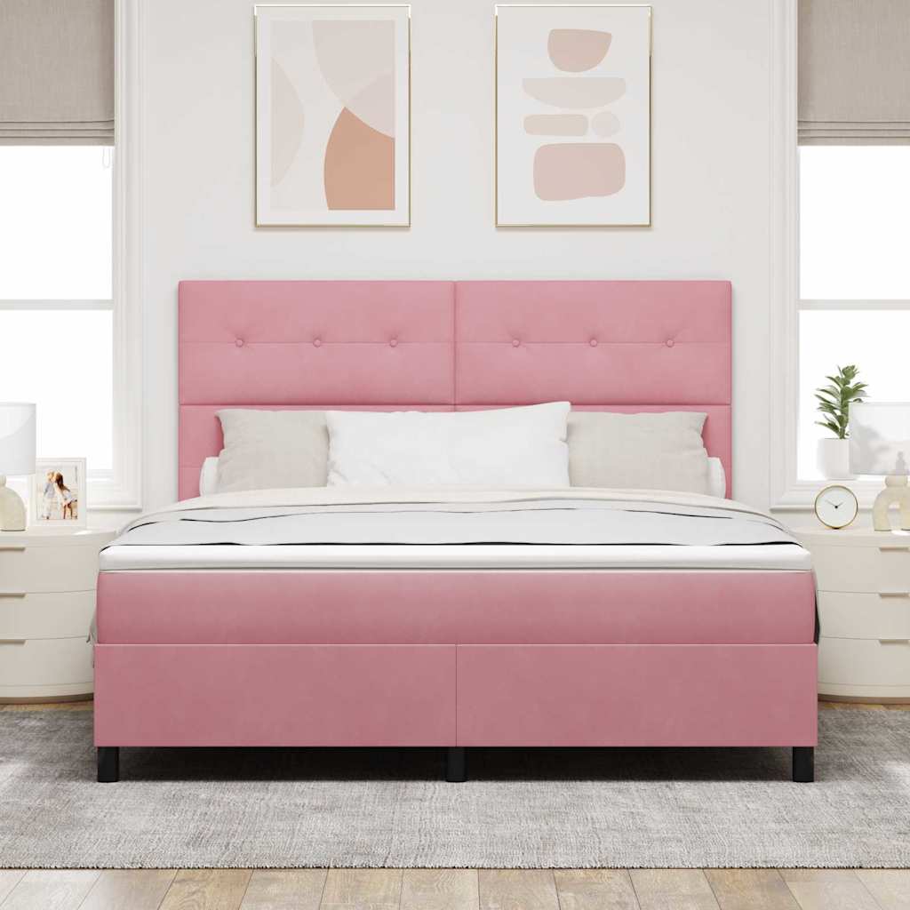 Krevet s opruga kutije Ružičasta 180 x 200 cm Baršun