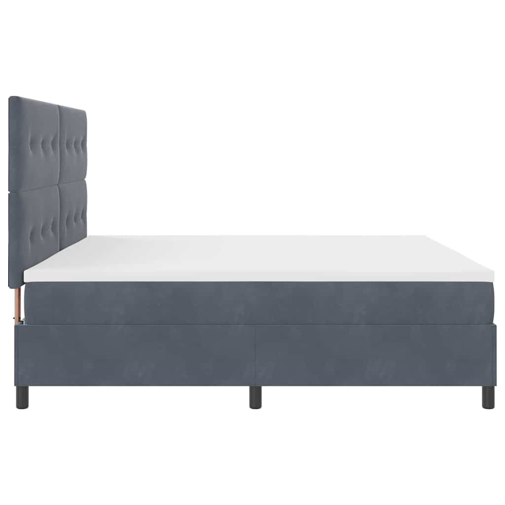 Krevet s opruga kutije Tamno siva 200 x 200 cm Baršun