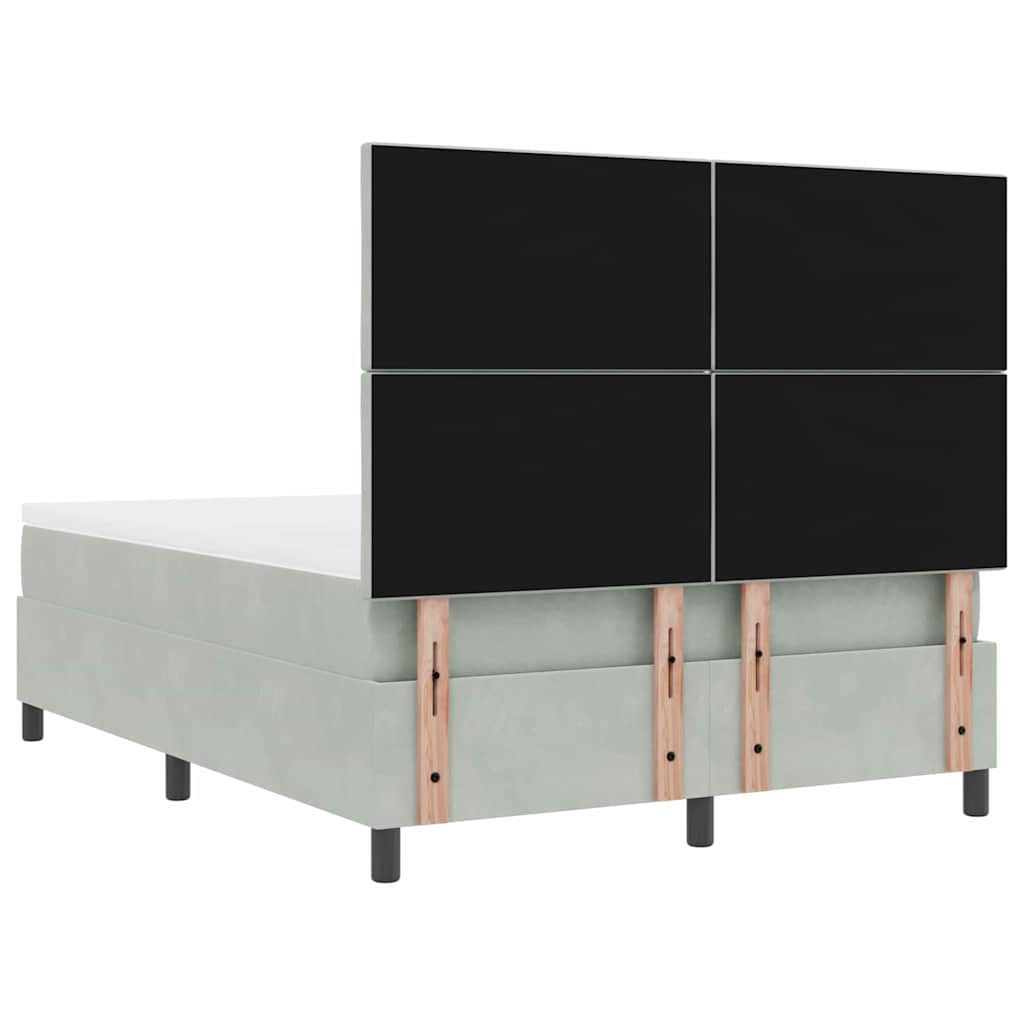 Krevet s opruga kutije Svijetlo siva 140 x 200 cm Baršun