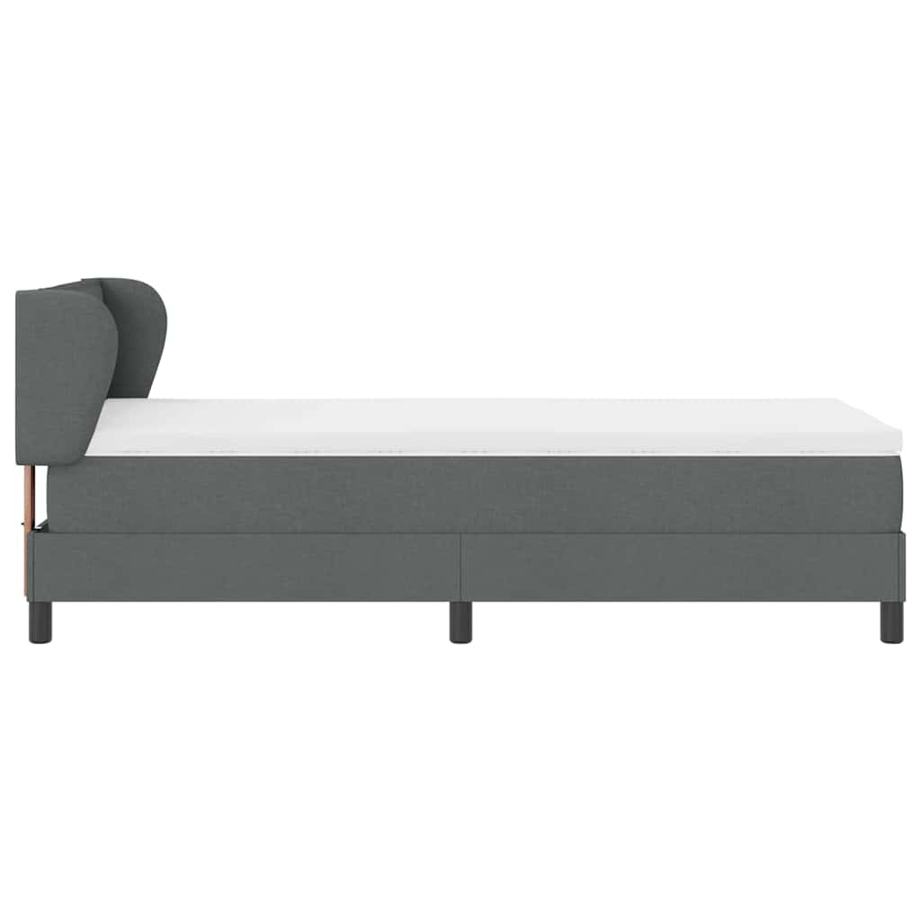 Krevet s opruga kutije Tamno siva 90 x 200 cm tkanina