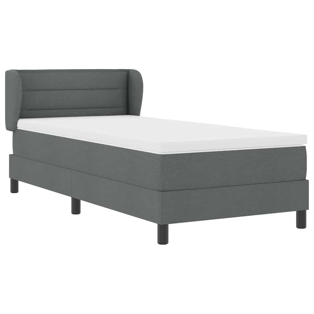 Krevet s opruga kutije Tamno siva 100 x 200 cm tkanina