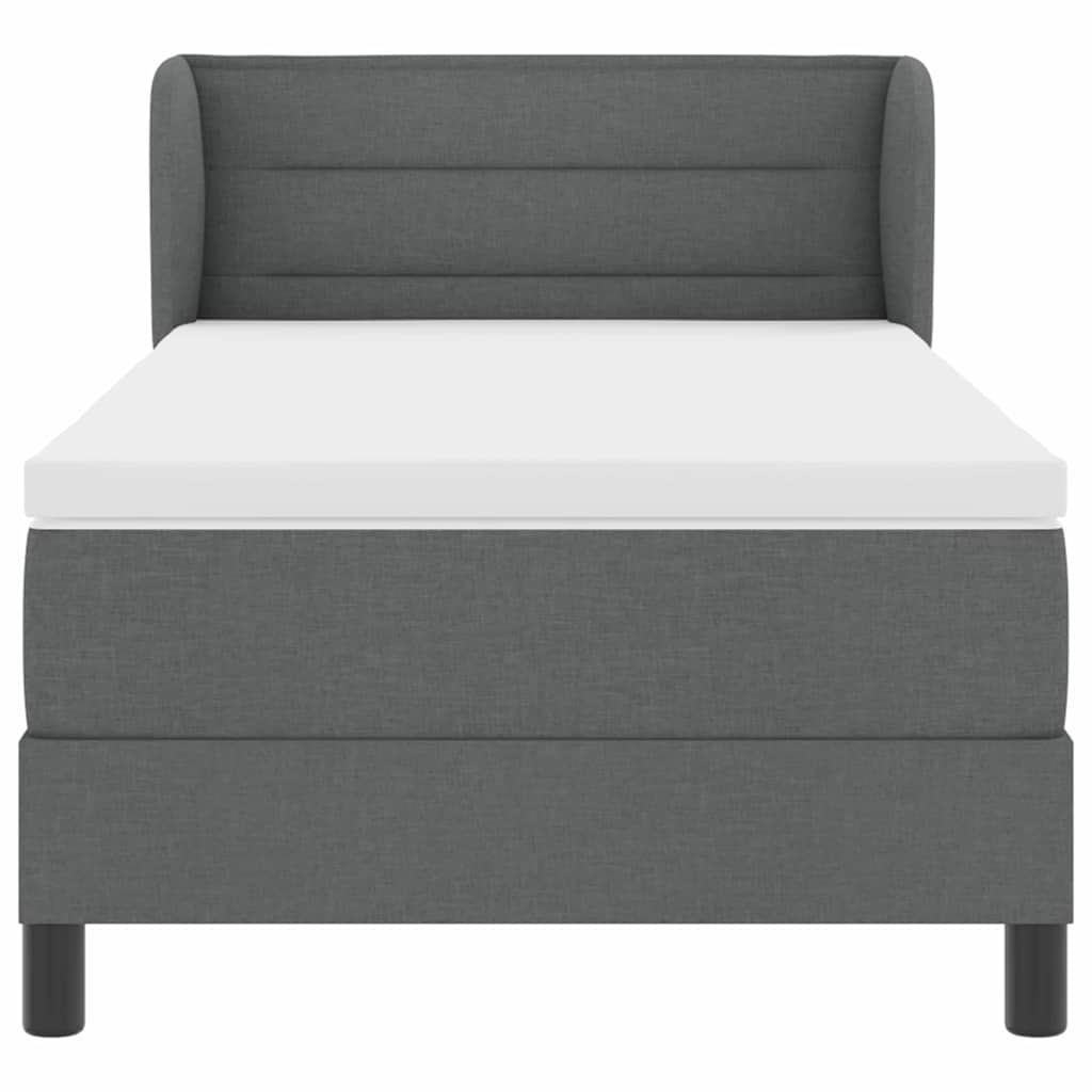 Krevet s opruga kutije Tamno siva 100 x 200 cm tkanina
