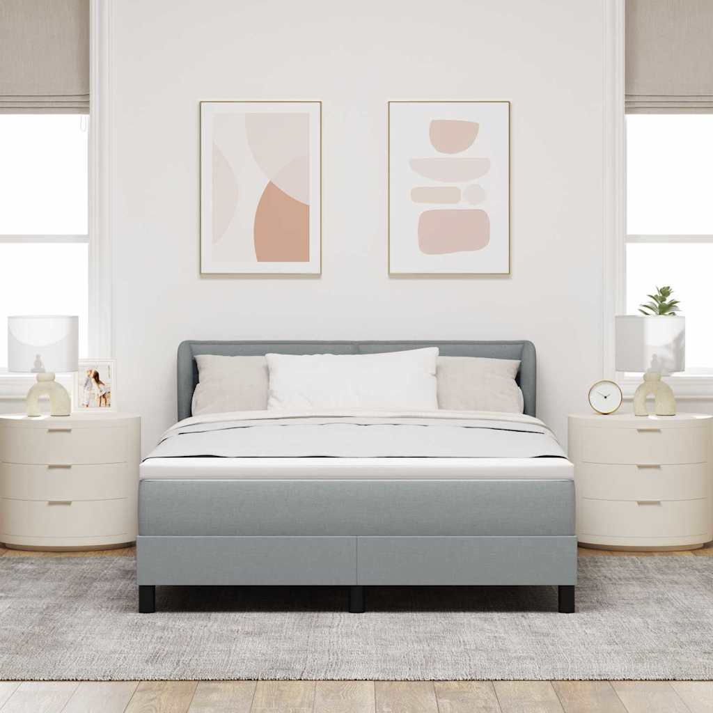 Krevet s opruga kutije Svjetlosiva 140 x 200 cm tkanina