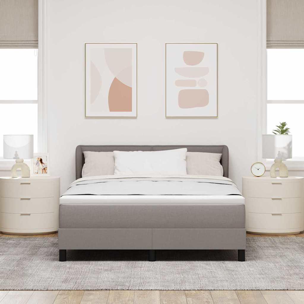 Krevet s opruga kutije Sivo-smeđa 160 x 200 cm tkanina