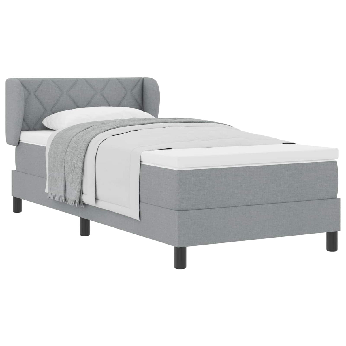 Krevet s opruga kutije Svjetlosiva 90 x 200 cm tkanina