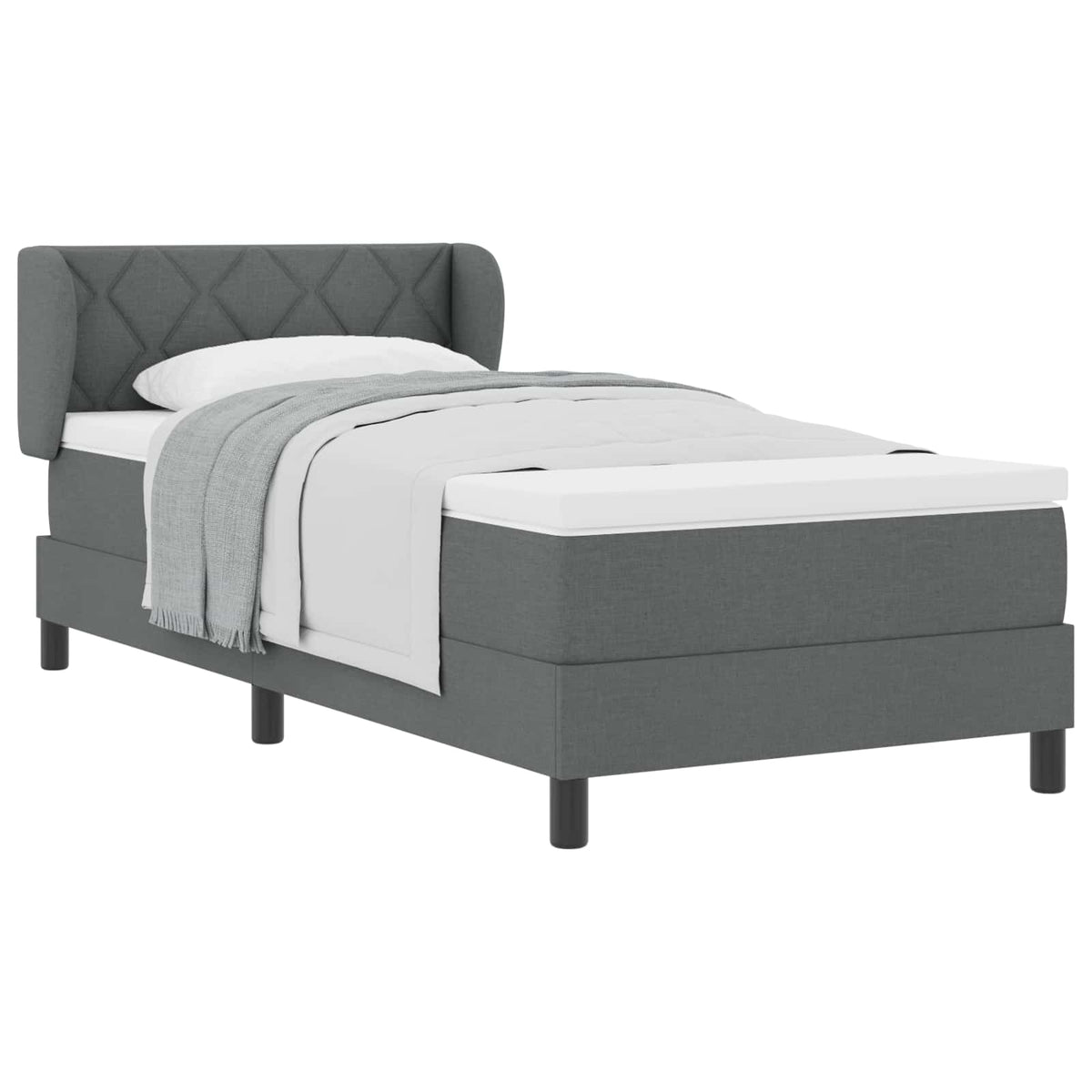 Krevet s opruga kutije Tamno siva 100 x 200 cm tkanina