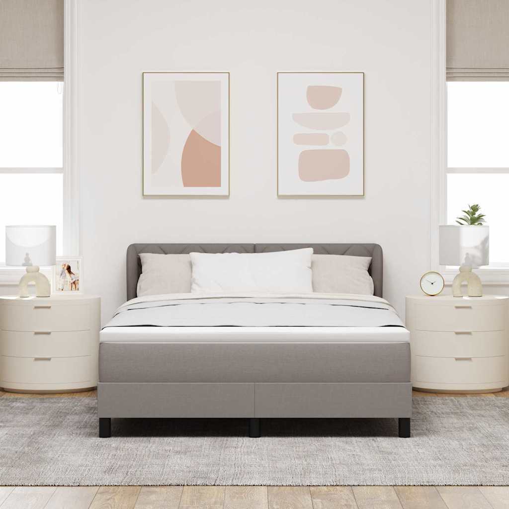 Krevet s opruga kutije Sivo-smeđa 160 x 200 cm tkanina