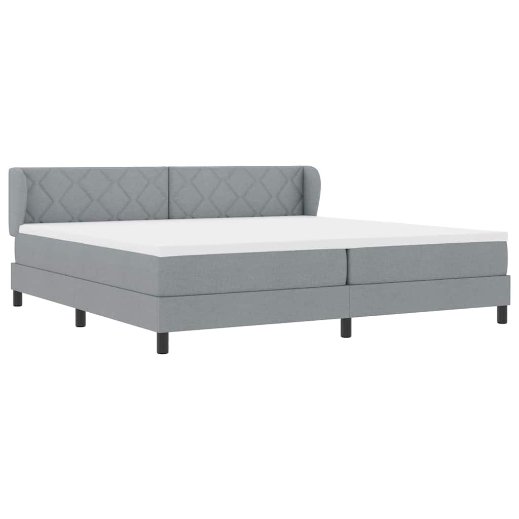 Krevet s opruga kutije Svjetlosiva 200 x 200 cm tkanina