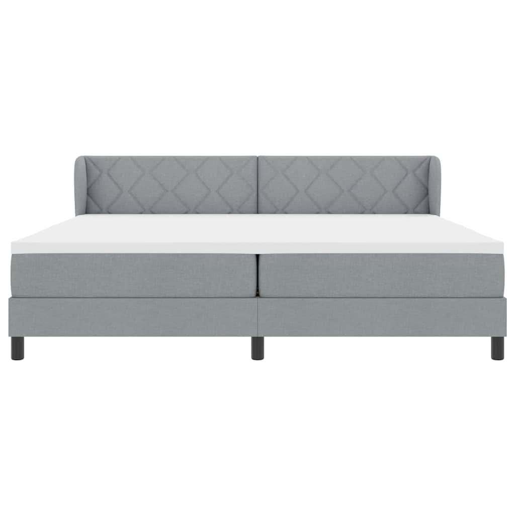 Krevet s opruga kutije Svjetlosiva 200 x 200 cm tkanina