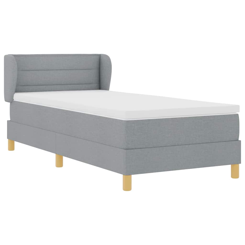 Krevet s opruga kutije Svjetlosiva 100 x 200 cm tkanina