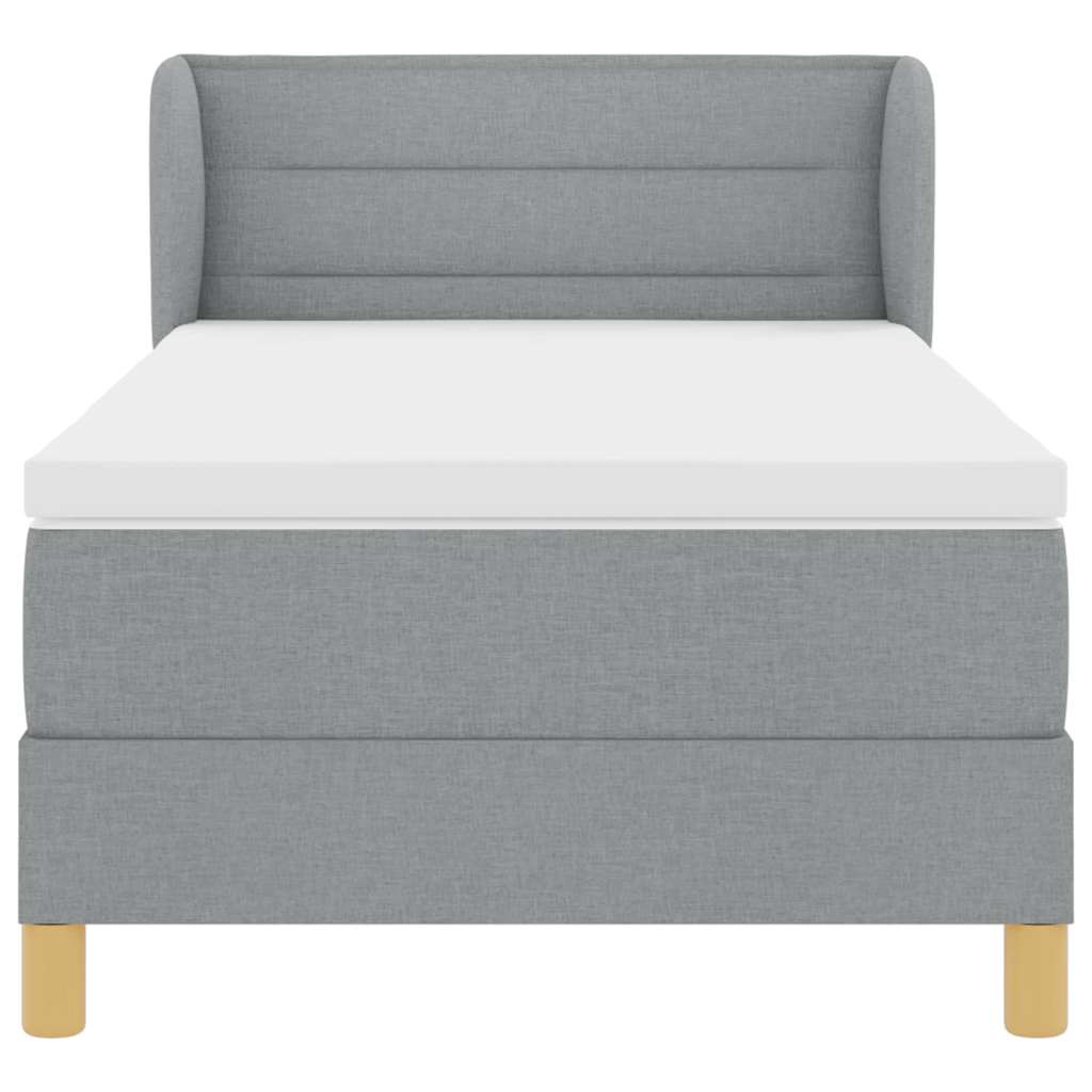 Krevet s opruga kutije Svjetlosiva 100 x 200 cm tkanina
