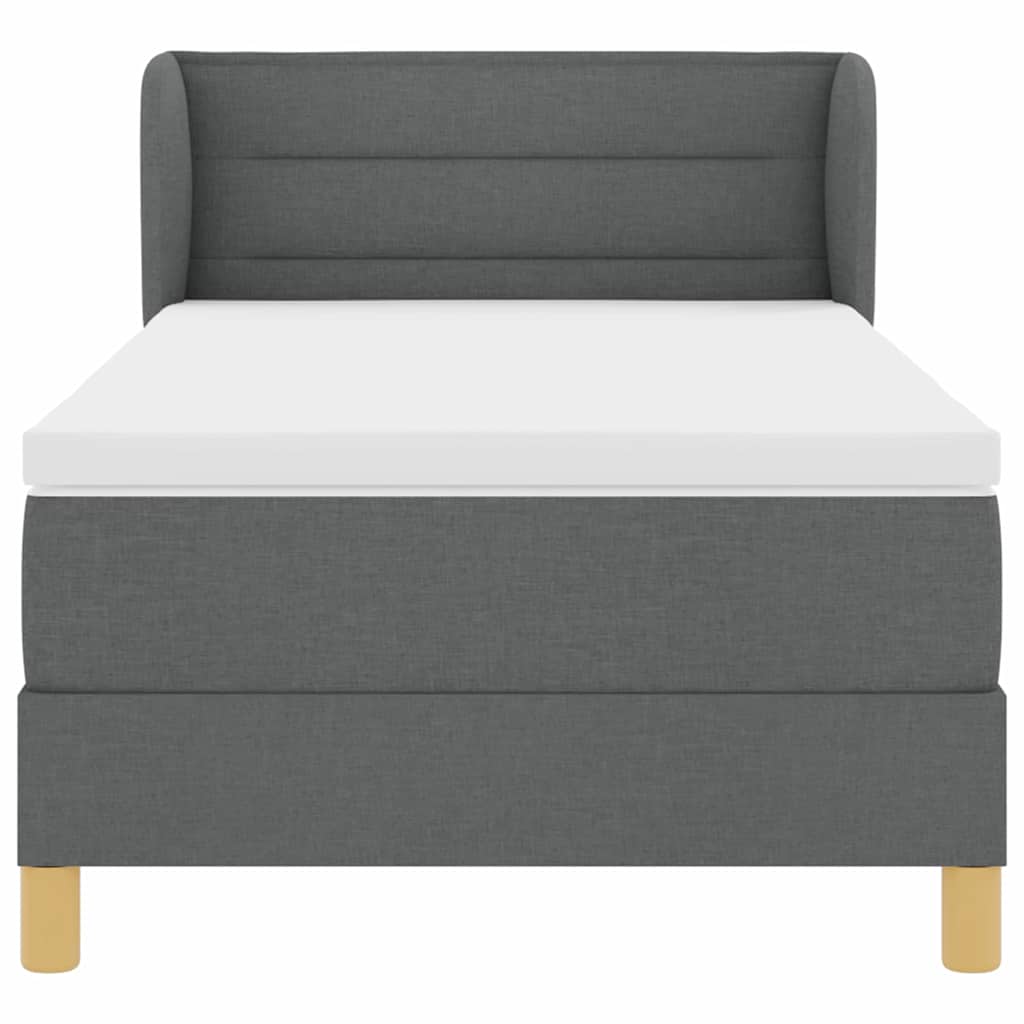 Krevet s opruga kutije Tamno siva 100 x 200 cm tkanina