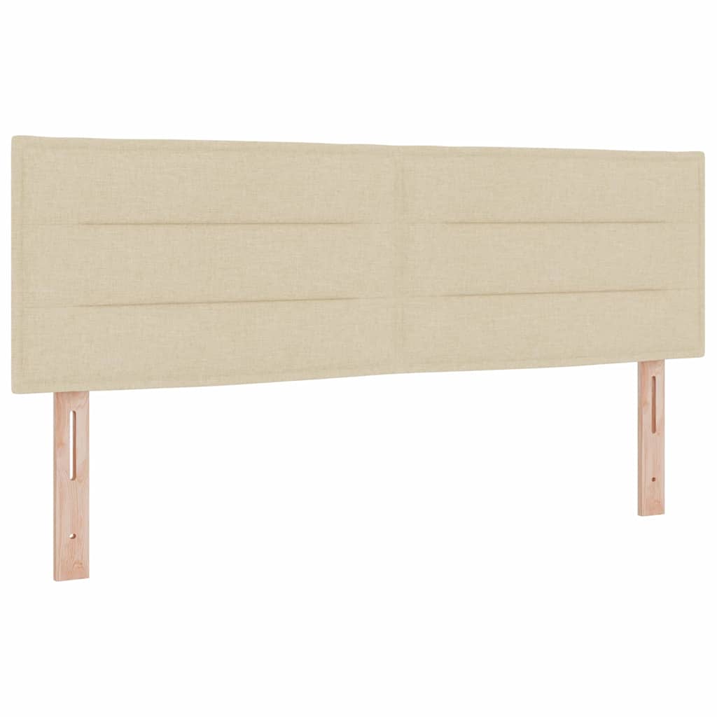 Krevet s opruga kutije s madracem Krema 140 x 190 cm tkanina