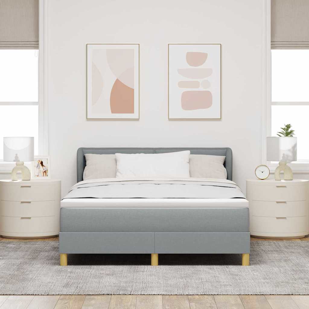 Krevet s opruga kutije Svjetlosiva 140 x 200 cm tkanina