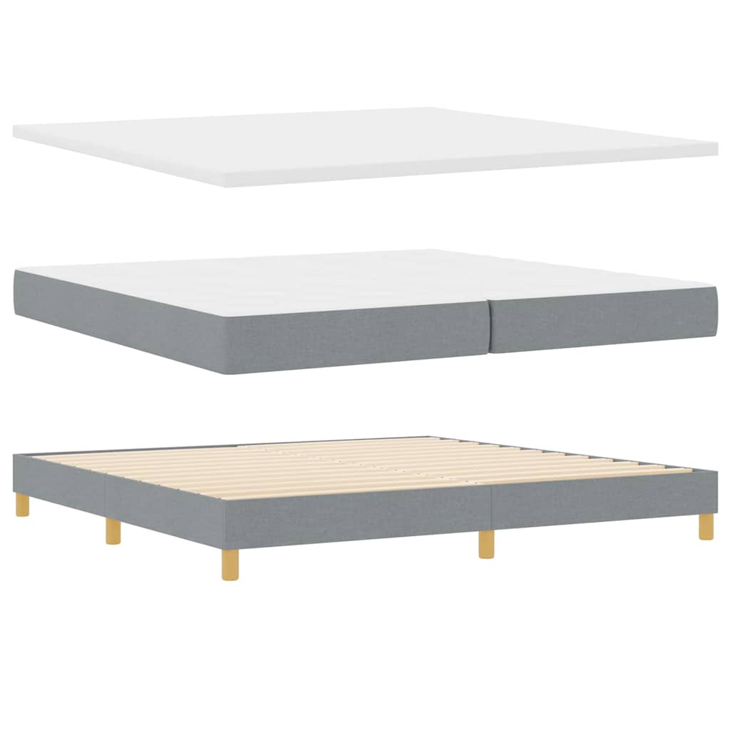 Krevet s opruga kutije Svjetlosiva 200 x 200 cm tkanina