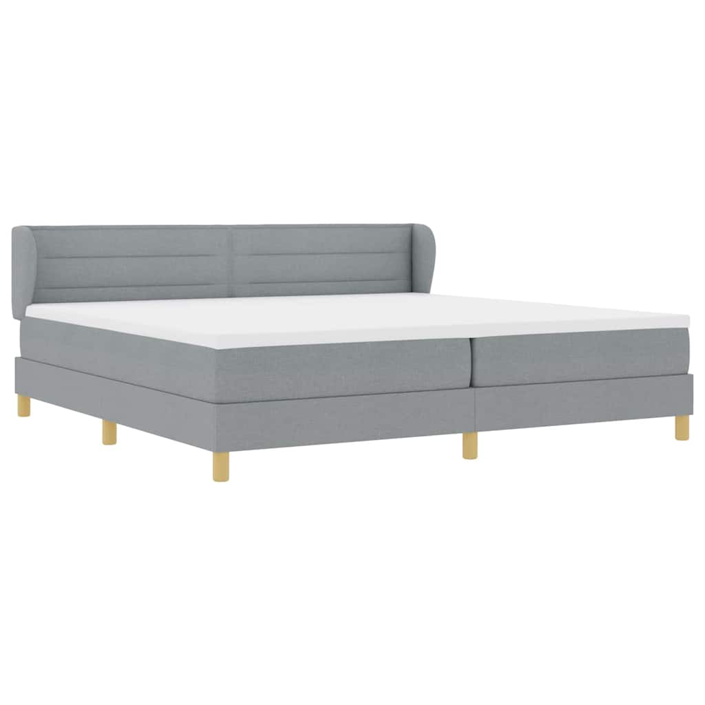 Krevet s opruga kutije Svjetlosiva 200 x 200 cm tkanina