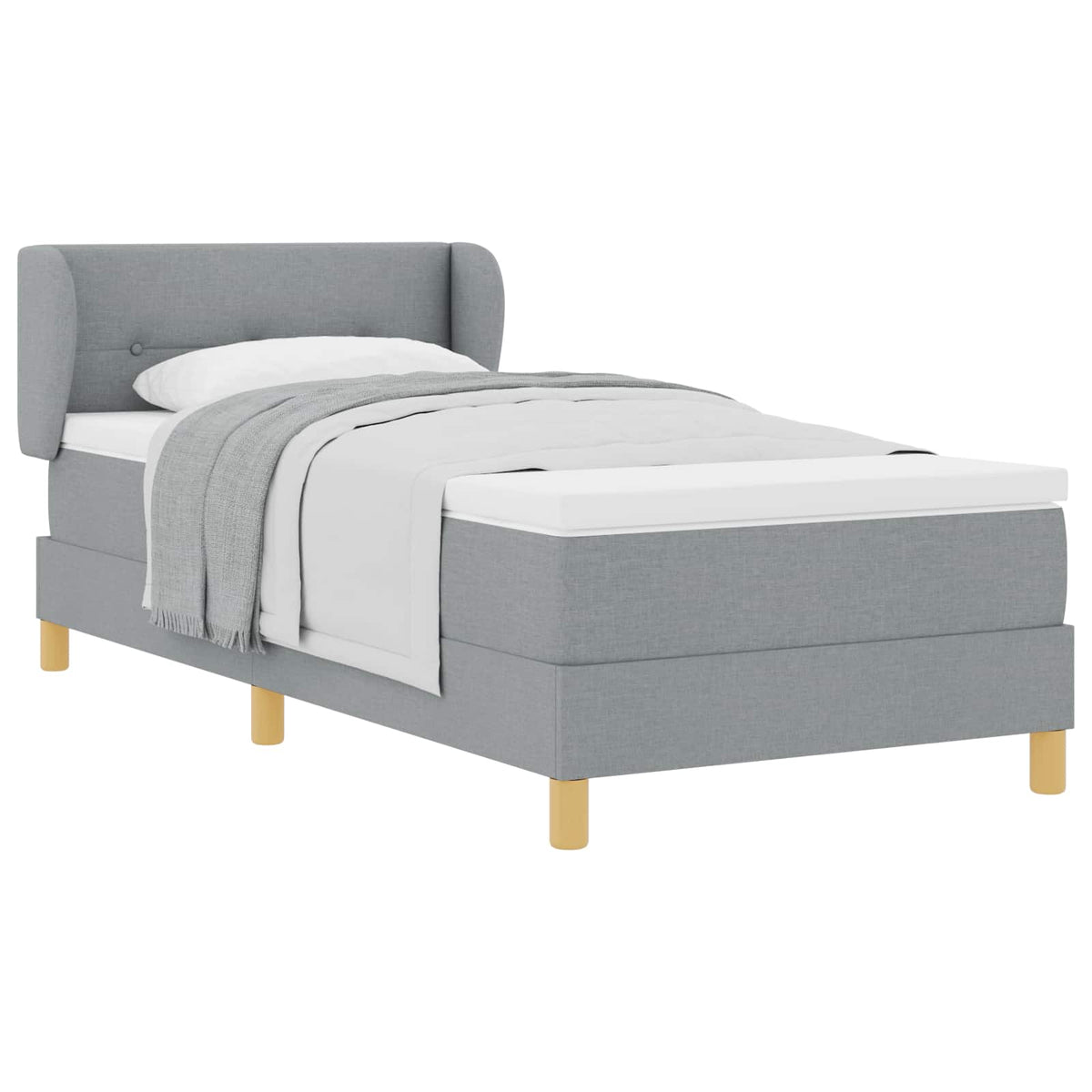 Krevet s opruga kutije Svjetlosiva 90 x 190 cm tkanina