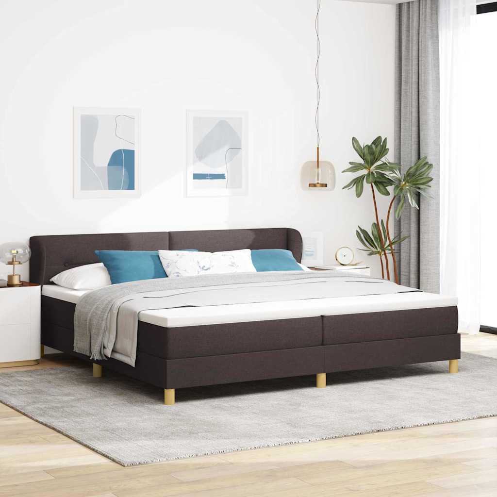 Krevet s opruga kutije Tamno smeđa 200 x 200 cm tkanina