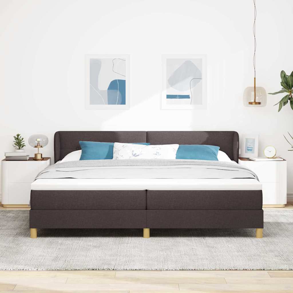 Krevet s opruga kutije Tamno smeđa 200 x 200 cm tkanina