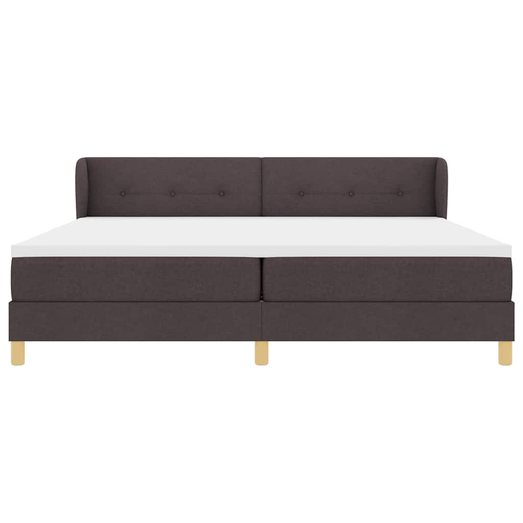 Krevet s opruga kutije Tamno smeđa 200 x 200 cm tkanina