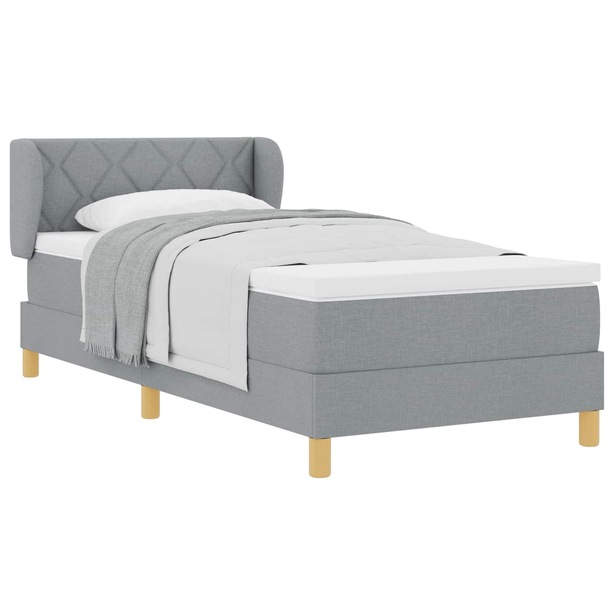 Krevet s opruga kutije Svjetlosiva 90 x 200 cm tkanina