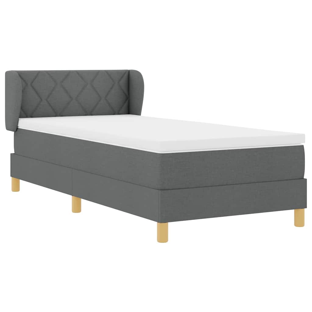Krevet s opruga kutije Tamno siva 100 x 200 cm tkanina