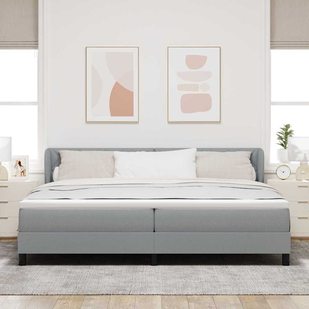 Krevet s opruga kutije Svjetlosiva 200 x 200 cm tkanina
