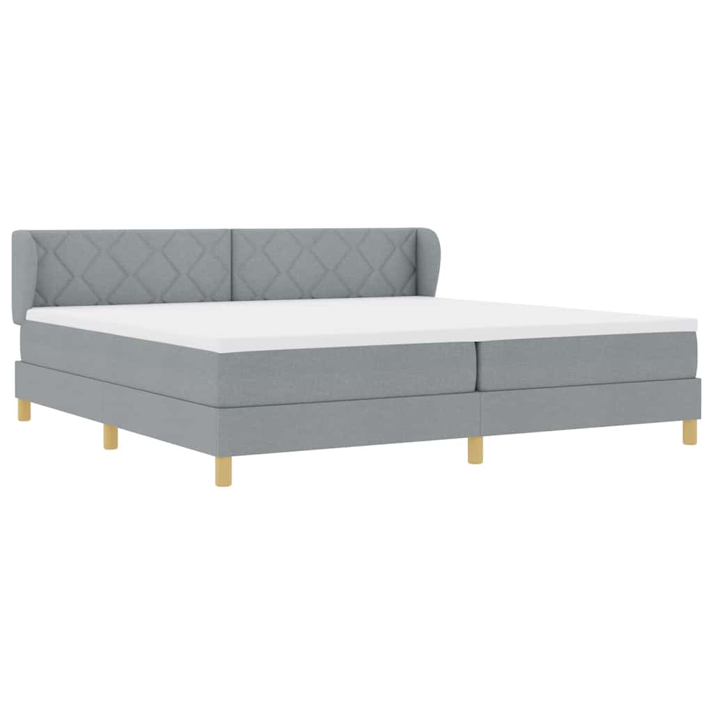 Krevet s opruga kutije Svjetlosiva 200 x 200 cm tkanina