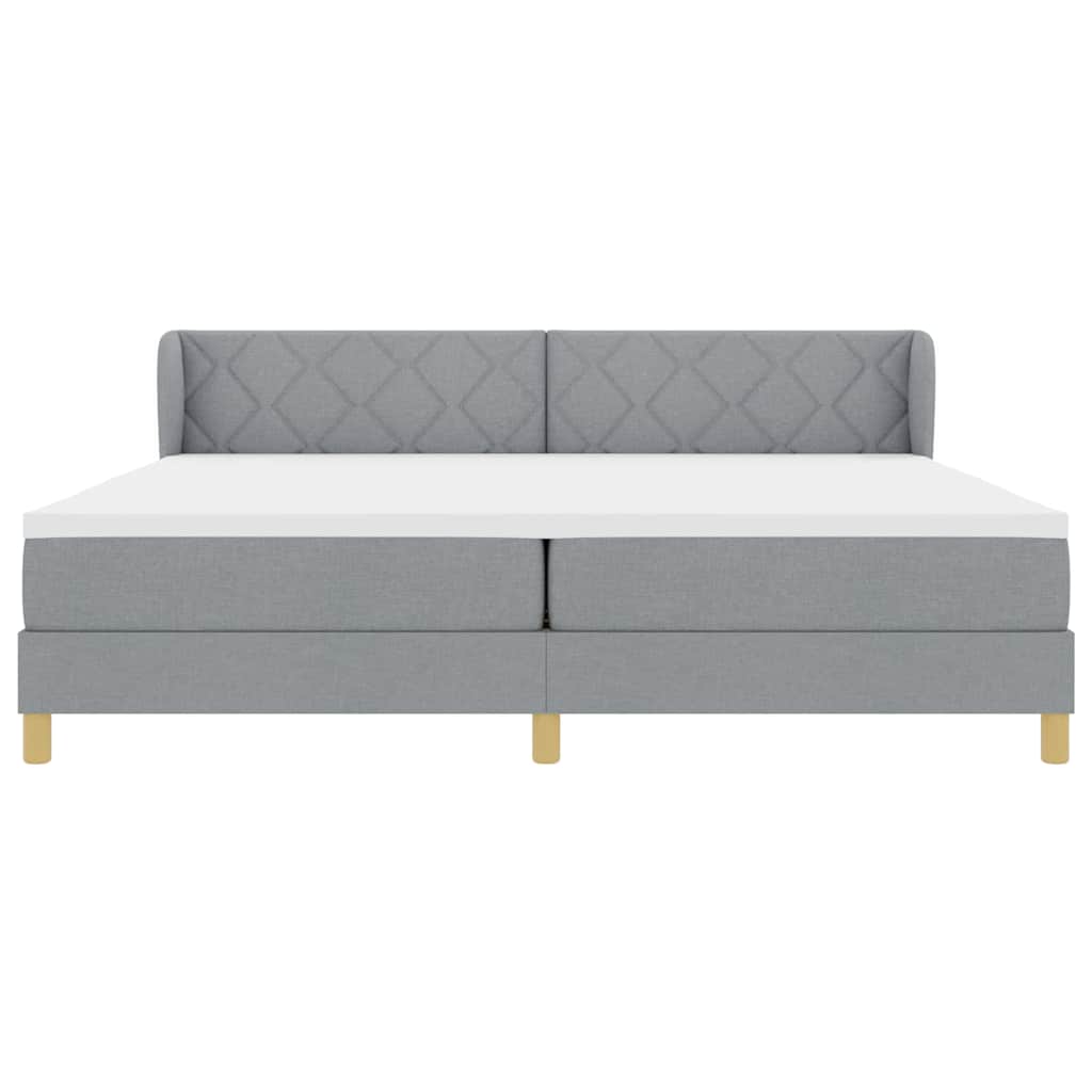 Krevet s opruga kutije Svjetlosiva 200 x 200 cm tkanina