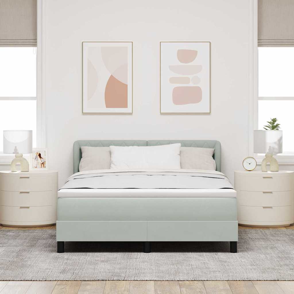 Krevet s opruga kutije Svjetlosiva 140 x 190 cm Baršun