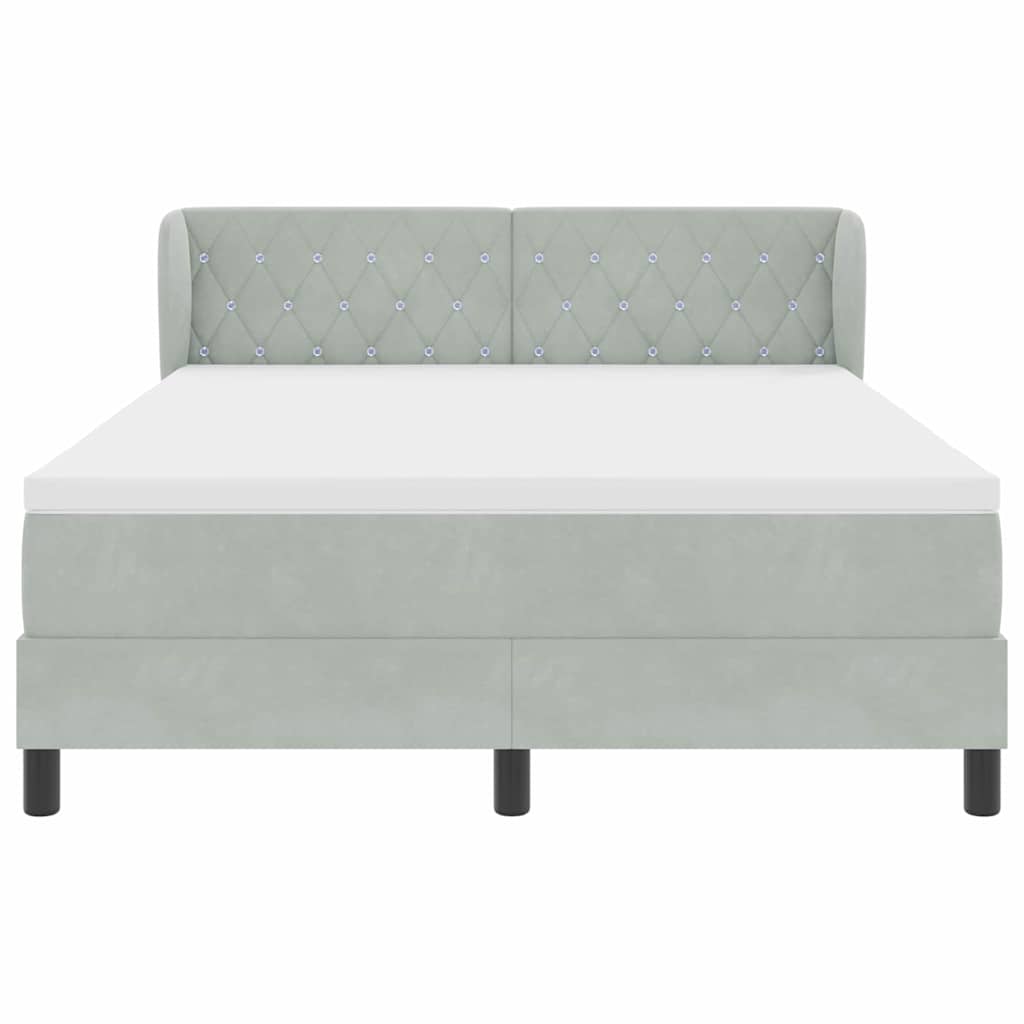 Krevet s opruga kutije Svjetlosiva 160 x 200 cm Baršun