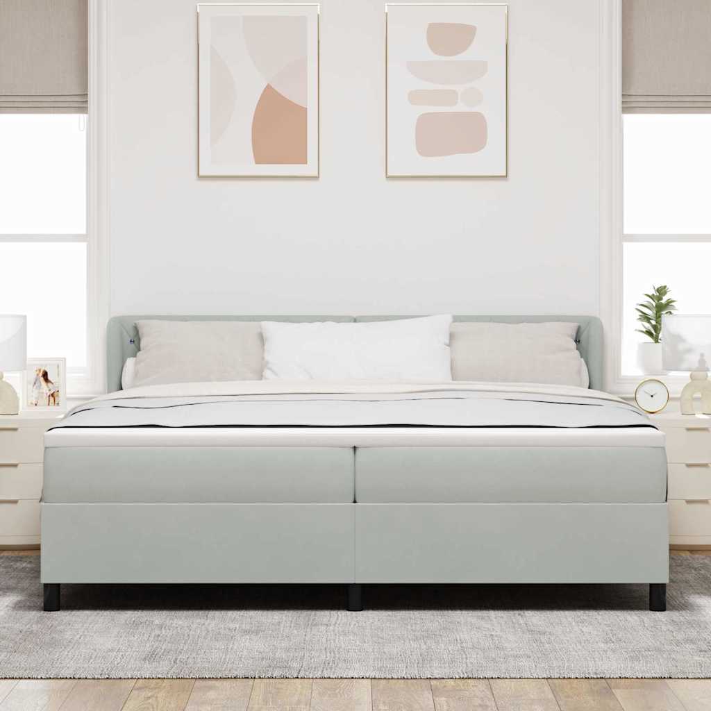 Krevet s opruga kutije Svjetlosiva 200 x 200 cm Baršun