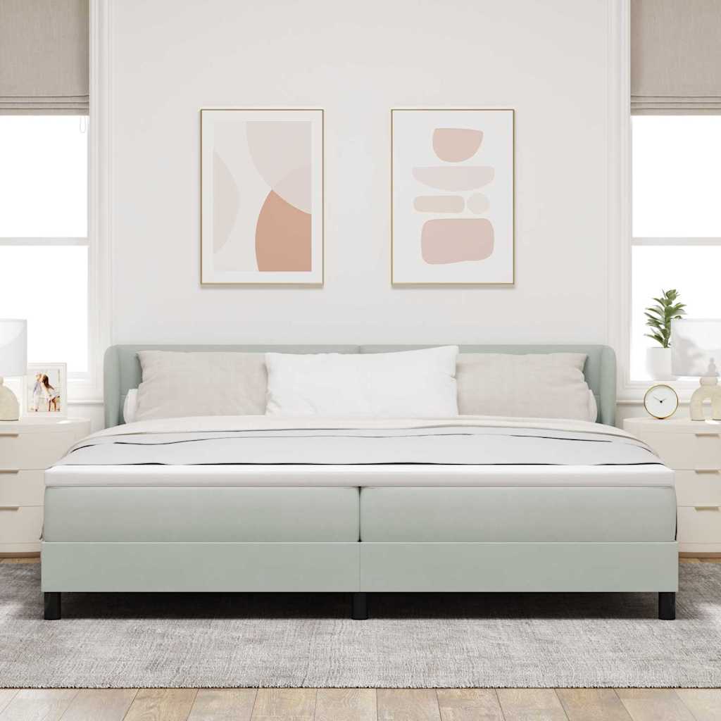 Krevet s opruga kutije Svjetlosiva 200 x 200 cm Baršun