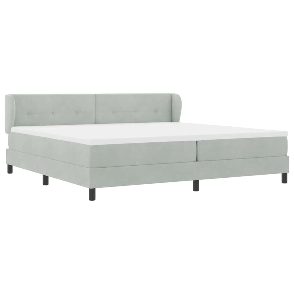 Krevet s opruga kutije Svjetlosiva 200 x 200 cm Baršun