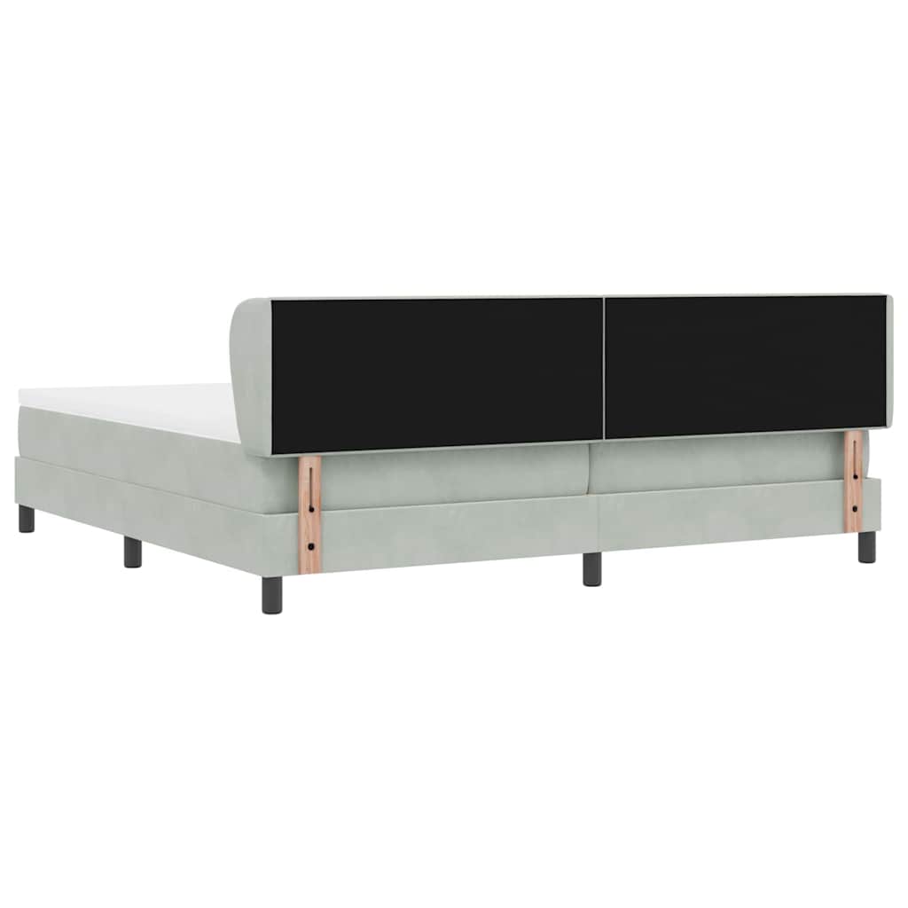 Krevet s opruga kutije Svjetlosiva 200 x 200 cm Baršun