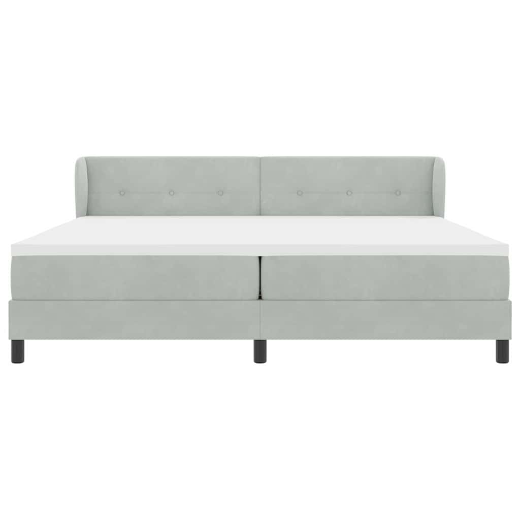 Krevet s opruga kutije Svjetlosiva 200 x 200 cm Baršun