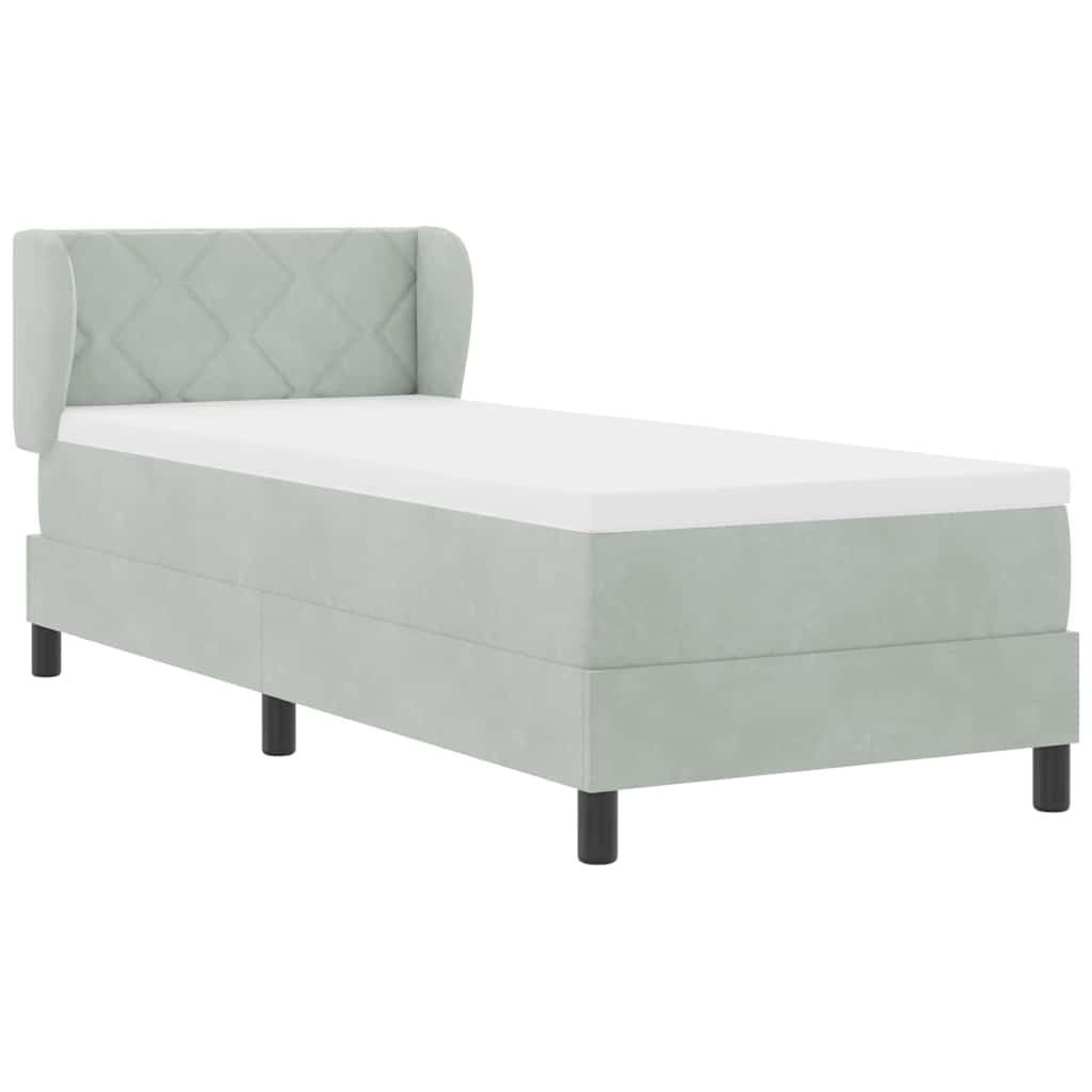 Krevet s opruga kutije Svjetlosiva 80 x 200 cm Baršun