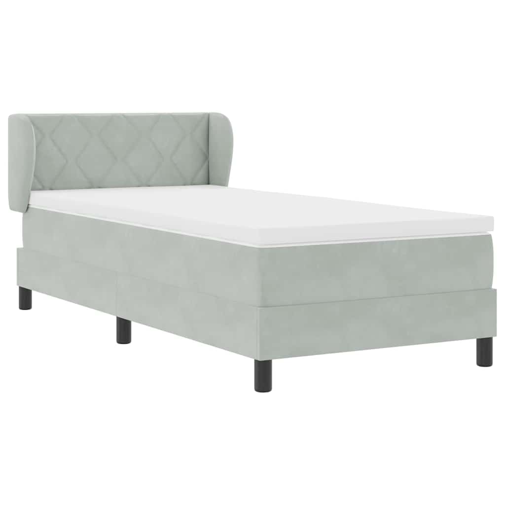 Krevet s opruga kutije Svjetlosiva 90 x 190 cm Baršun
