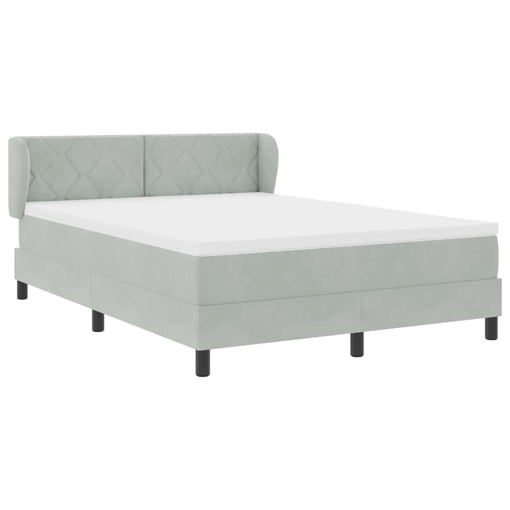 Krevet s opruga kutije Svjetlosiva 140 x 190 cm Baršun