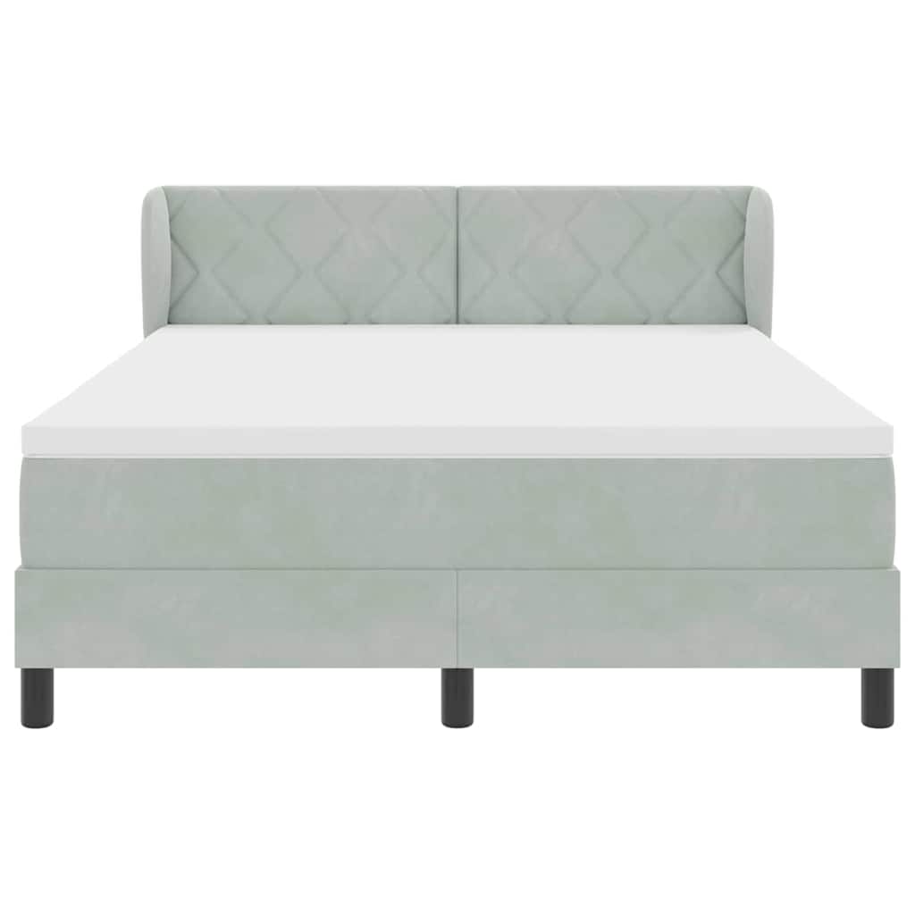 Krevet s opruga kutije Svjetlosiva 140 x 190 cm Baršun